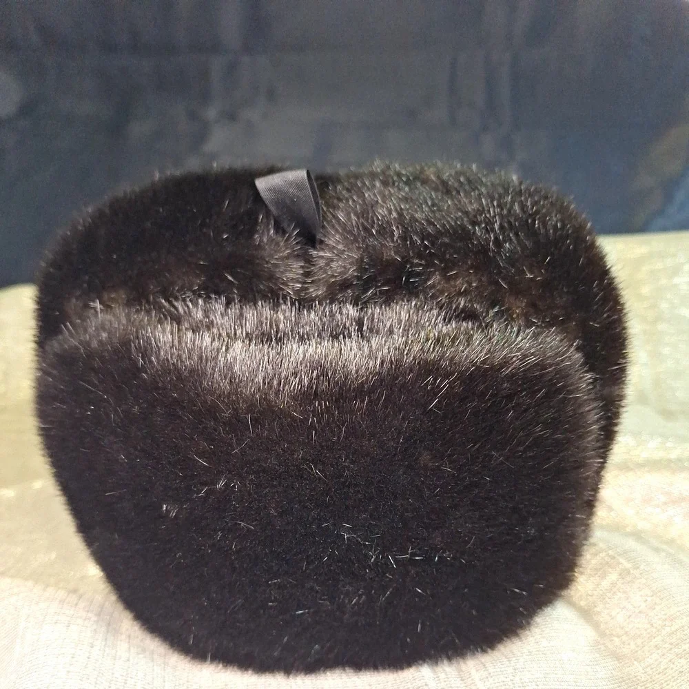 Authentic Faux Fur Black Ushanka Hat Russian Military style UZB Muyna Uzbekistan